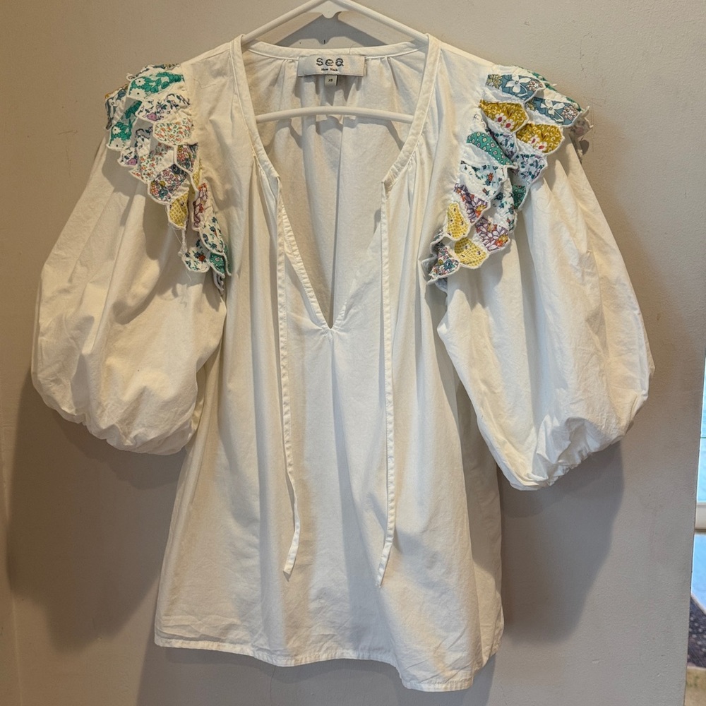 Sea NY Puff Sleeve Top